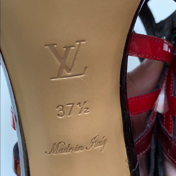 Louis Vuitton open toe red heels size: 37 1/2 - Picture 13 of 14